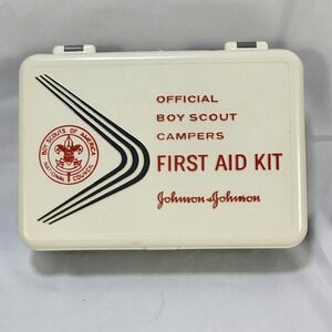 Vintage Boy Scout Campers First Aid Kit Johnson & Johnson BSA Plastic CASE ONLY